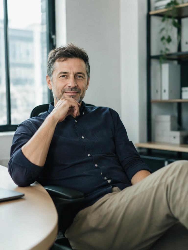 Entspannter Mann im Büro